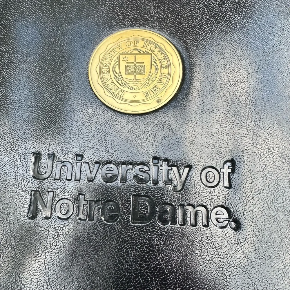 University of‎ Notre Dame Black Faux Leather Medallion Portfolio Pad Pen Holder